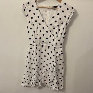J. Crew White Dress with Black Polka Dots